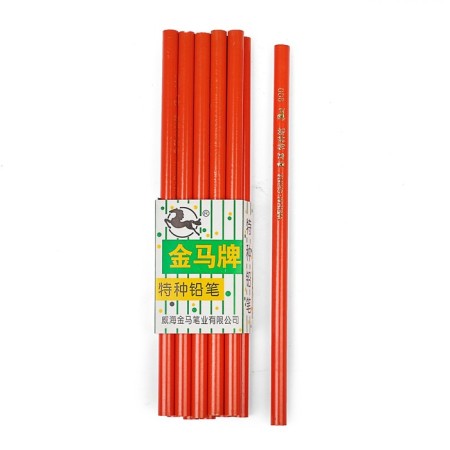 Colored pencil for different surfaces (glass, fabric, metal, plastic, rubber) red
