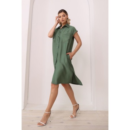 Dress shirt female looklikecat, size 42, green color-2