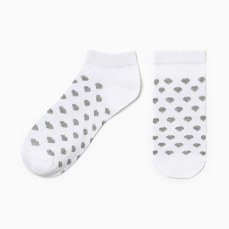 Women's socks "hearts, white color, rr 23-25