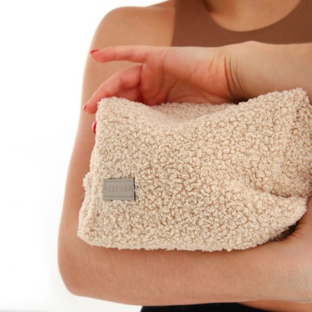 Women's road cosmetic bag with a Textura lining, beige color-7