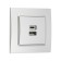 Roset with USB-A + USB-C connectors, 2.1 A, 5V, TOT ELEAGANT, Hidden, Silver