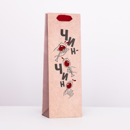 Craft package for a bottle "Chin-chin" 12 x 36 x 8.5 cm