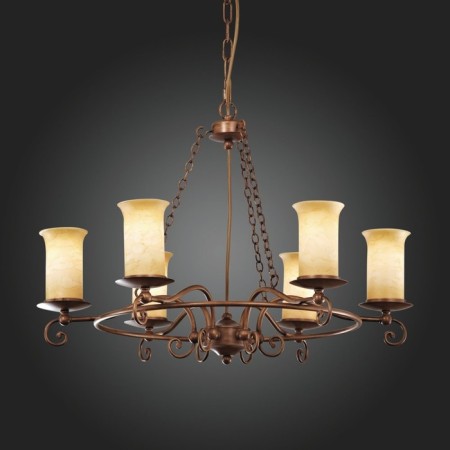 Suspended EVOLUCE lamp. SL122.303.06. Ancora. 6x60 watts, E14, 65x65x47 cm, brown color-2
