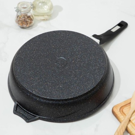 Granite Star pan, d = 30 cm, plastic handle, anti -stick coating, black color-2