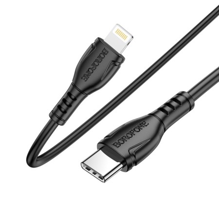 Cable Borofone BX51, Type -C - Lightning, 2.4 A, 1 m, PVC braid, black-1