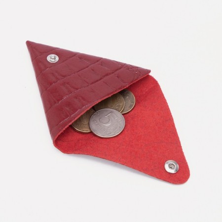 Case for coins/headphones on the button, dark red color-2