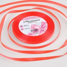 Satin tape, 6 mm × 23 ± 1 m, color neon orange No. 23