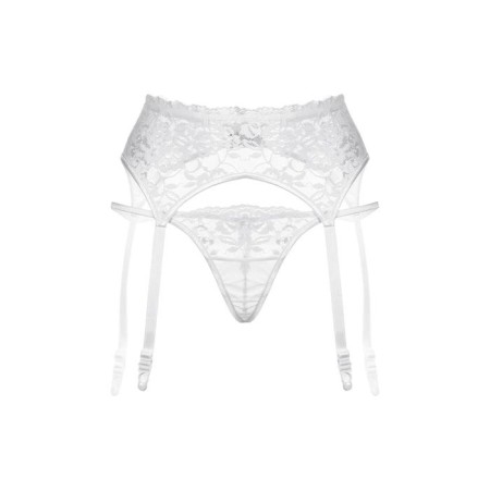 Belt for stockings and thongs lace Softline collection, white color, size S/M-1