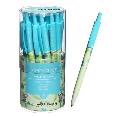 Handle Automatic BrunovisConti Happyclick Coals Coals, node 0.5 mm, blue ink, matte case Soft Touch