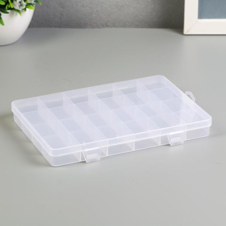 Casket Plastic for trifles "rectangular" 24 compartments 2.3x19.5x13.4 cm