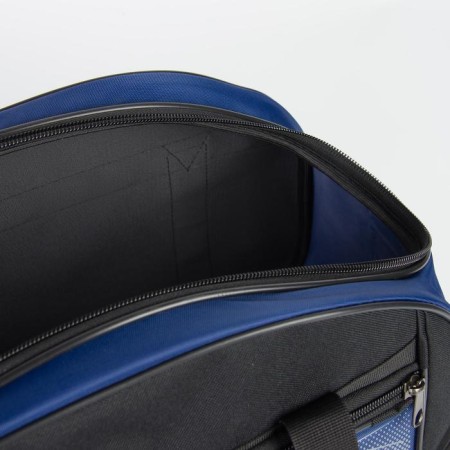 Sports bag with lightning, external pocket, black/blue color-3