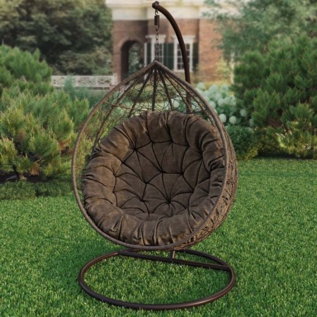 Pillow for swing "Tina", diameter 115 cm, brown color