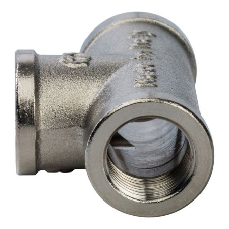 The STOUT SFT -0020-000038, 3/8 ", internal/internal thread, nickelled brass-3
