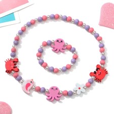 Set of children's “chosen” 2 subjects: beads, bracelet, underwater world, color
