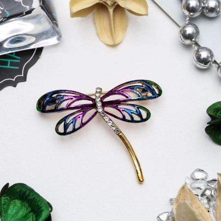 Book "Dragonfly" Rainbow, the color of blue-violet in gold-1