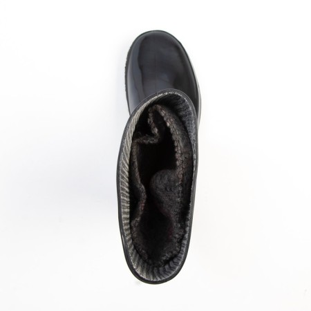 Women's boots with insulation, size 37, black color, PVC-3
