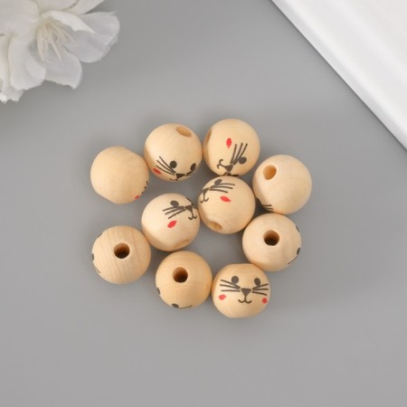 Beads for creativity tree "Muzzle Cat" set 10 pcs d = 1.6 cm-2