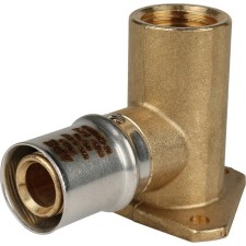 Угольник-пресс STOUT SFP-0012-001220, 1/2" х 20 мм, настенный, крепление, удлинённый, латунь