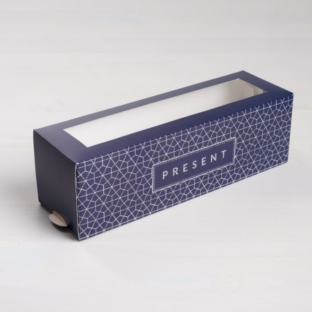 Box for Makarun, confectionery packaging "Present", 18 x 5.5 x 5.5 cm