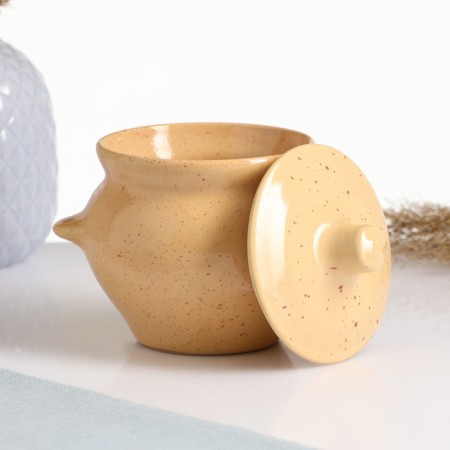 Ceramic pot for baking No. 5 with handles, 0.5l / 10x10.5cm, Karakum-1