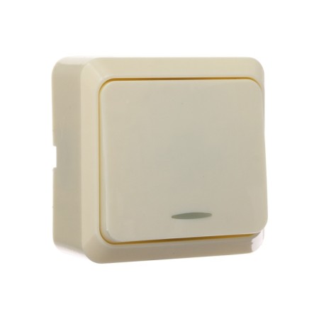 Luazon Lighting "League" switch, 10 A, 1 key, with backlight, invoice, beige-1