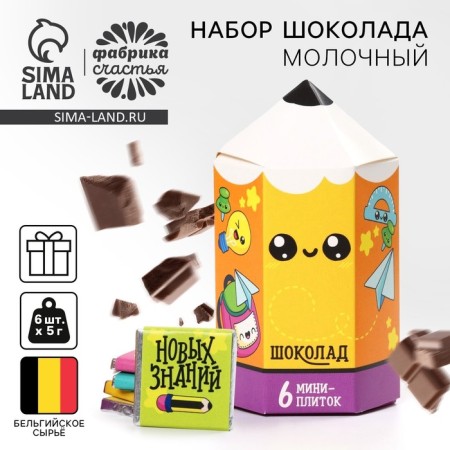 Gift chocolate, on September 1 "Back to School", (5 g x 6 pcs)