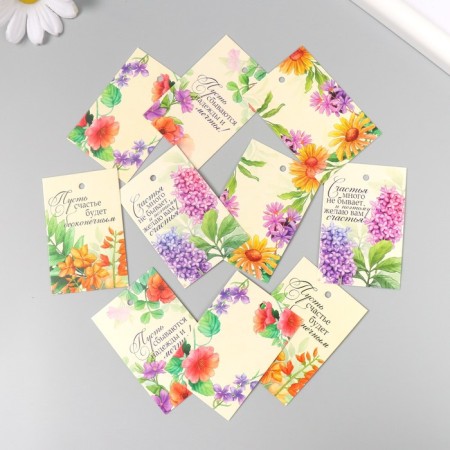 Cardboard "Flowers 01" set 10 pcs (5 types) 4x6 cm-1