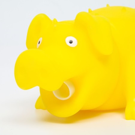 Brying toy "Funny Pig" for dogs, grunting, 19 cm, yellow-1