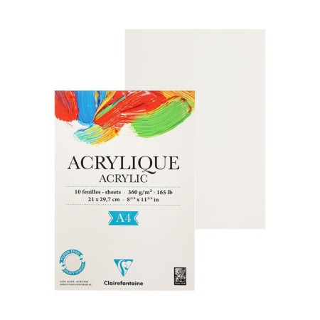 Album for acrylic, A4, 210x297 mm, Clairefontaine 10 sheets, 360 g/m2, gluing