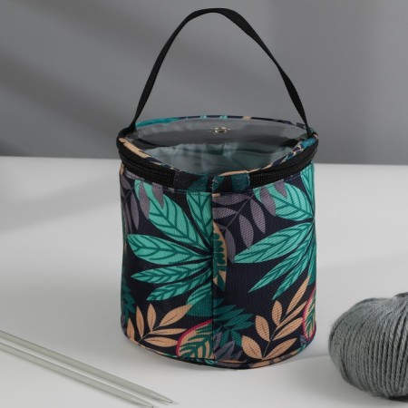 Luggage bag “Leaves”, 1 eyelet, d = 14 × 14.5 cm, color colorful color-5