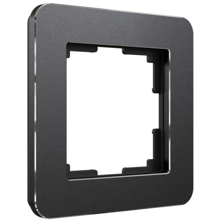Frame W0012608, 1 Platinum socket, black aluminum