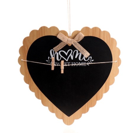 Panel MDF "Cretaceous board. Heart" with clothespins 1x28.5x29.5 cm-3