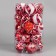 Set of balls plastic D-5.5 cm, 25 pcs "Agnet" strip pattern, silver-red