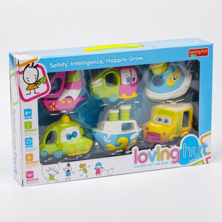 A set of rattles "Pink elephant. Cars ", 6 pcs., Gift packaging-5