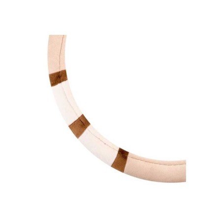 SkyWay braid, artificial fur, size L, beige, with brown-beige inserts, ECO-2
