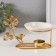 Aroma lamp metal, ceramics "Golden Flower" 10x11.5x18 cm
