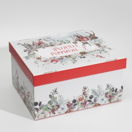 Folding box "New Year's watercolor", 31.2 x 25.6 x 16.1 cm, New Year-2