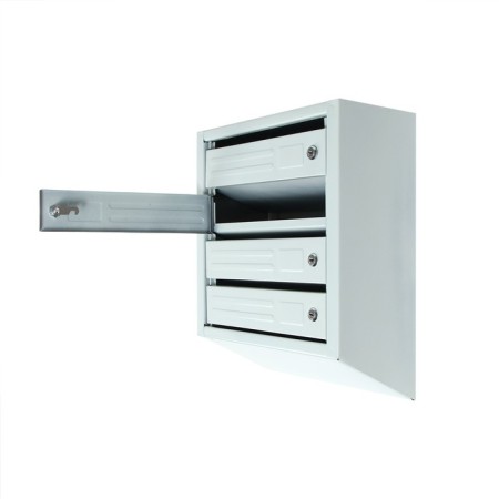 Mailing box multi -sectional, 4 sections, with the back wall, gray, Mix door-7