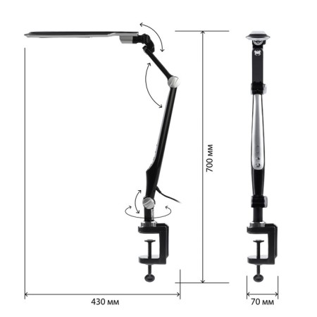NLED-496-12W-BK desktop on the clamp black-2