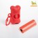 Container-button with cleaning bags (roll 15 bags 29x21 cm), red