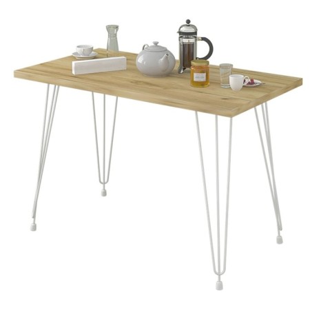 Dining table loverpool 110x60x75 cm, oak craf gold, white-1