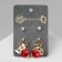 Pusets 3 pairs "owl and crown", the color is red-white in gold