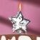 Candle in the cake on the skewer "Air Ball. Star", number 2, 5.5 cm, silver