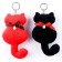Soft toy "Cat with a bow", on a key fob, 16 cm, Mix colors