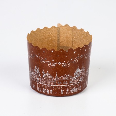 Paper form for cupcake, muffins and kulich "Temple Silver" 70x60mm (packing 20 pcs)-1