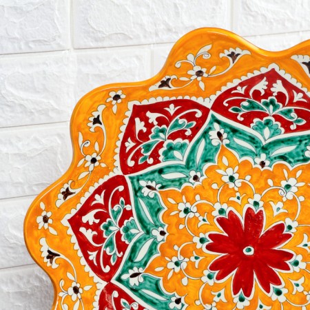 Largan Rishtan ceramics "Flowers", 40 cm, corrugated-3