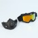 Mask glasses for motor vehicles, collapsible, golden chrome glass, black