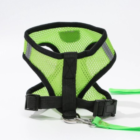 Drinking harness with a leash and reflective patch, M, Osh 33, OG 32-43, Green-3