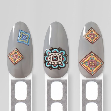 Nail stickers "mosaic", voluminous, multi -colored-3