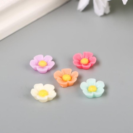 Decor for creativity plastic "Multi -colored forget -me -nots" set of 30 pcs 1x1 cm-1
